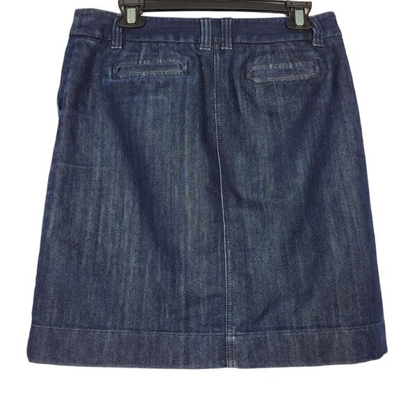 Ann Taylor Women's Dark Wash Stretch Denim, Jean Skirt Knee Length Size 8 - Picture 5 of 9